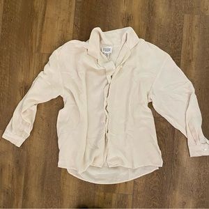 STUNNING Textured Silk Button Down Blouse
